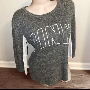 Pink Victoria's secret gray t-shirt large